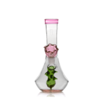 Hemper 7" Flower Vase Bong with Ball Percolator & Ice Pinches, Front View on Seamless White