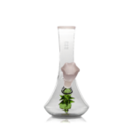 Hemper 7" Flower Vase Bong with Ball Percolator & Ice Pinches, Front View on Seamless White Background