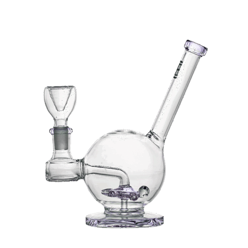 Hemper Sea Turtle Bong in Purple, 7" Borosilicate Glass with 14mm Joint - Front View