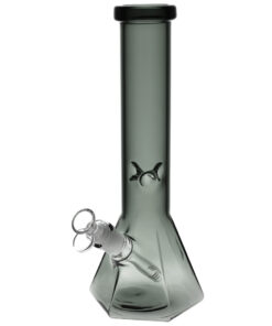 Hextasy Hexagonal Beaker Water Pipe for Dry Herbs, 12" Borosilicate Glass, Front View