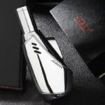 Jobon Vertical Egg Shape Jet Flame Lighter Silver