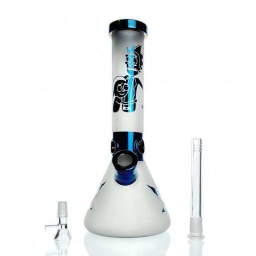 WEGE Rick And Morty Ice Catcher Beaker Glass Bong 32cm Blue