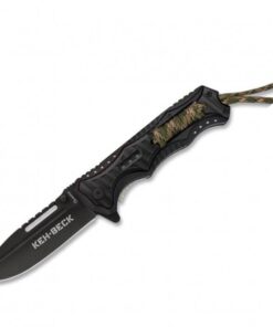 KEH BECK Black Camo Aluminium And ABS Wrapped Handle Folding Knife 13cm