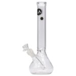 LA Pipes 12" Classic Beaker Bong in Borosilicate Glass, Front View on White Background