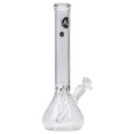 LA Pipes 12" Classic Beaker Bong made of Borosilicate Glass, Front View on White Background