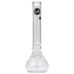 LA Pipes 12" Classic Beaker Bong in Borosilicate Glass, Front View with Clear Bowl