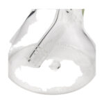 Close-up of LA Pipes 14" Beaker Water Pipe base, clear borosilicate glass, made in USA