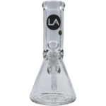 LA Pipes "Agent Stout" Beaker Bong, 9mm thick borosilicate glass, front view on white background