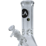 LA Pipes "Agent Stout" Beaker Bong, 9mm Thick Borosilicate Glass, Front View on White