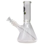 LA Pipes Basic Beaker Water Pipe, clear borosilicate glass, 8" tall, 45 degree joint, USA made