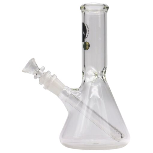 LA Pipes Basic Beaker Water Pipe, clear borosilicate glass, 8" tall, 45 degree joint, USA made
