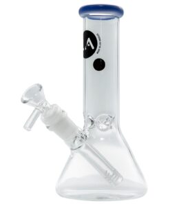 LA Pipes Beaker Bong in Blue - 8" Borosilicate Glass with Glass on Glass Joint - Front View
