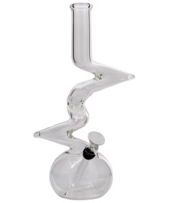LA Pipes "Jacobs Ladder" Clear Zong Bong with Grommet Joint and Rubber Base