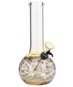 LA Pipes "Jupiter" Bubble Base Bong in Black with Clear Borosilicate Glass - Front View