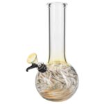 LA Pipes "Jupiter" Bubble Base Bong with Grommet Joint, Front View on White Background