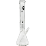 LA Pipes "King Bong" 9mm Thick Beaker Bong with Showerhead Percolator, Clear Borosilicate Glass, Front View