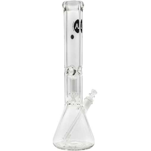 LA Pipes "King Bong" 9mm Thick Beaker Bong with Showerhead Percolator, Clear Borosilicate Glass, Front View