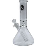 LA Pipes "Shortstop" Beaker Bong, 10" Borosilicate Glass, Clear, Front View