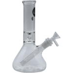 LA Pipes "Shortstop" Beaker Bong in Borosilicate Glass, 10" Height, Front View