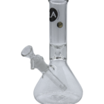 LA Pipes "Shortstop" Beaker Bong, 10" Borosilicate Glass, Side View with Downstem