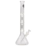 LA Pipes Beaker Bong with Single Showerhead Perc, 45 Degree Joint, and Clear Borosilicate Glass