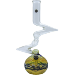 LA Pipes "Switchback" Bubble Base Bong with Grommet Joint, Side View on White Background
