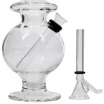LA Pipes "The Typhoon Twister" Bong with Fumed Color Changing Bubble Design, Front View