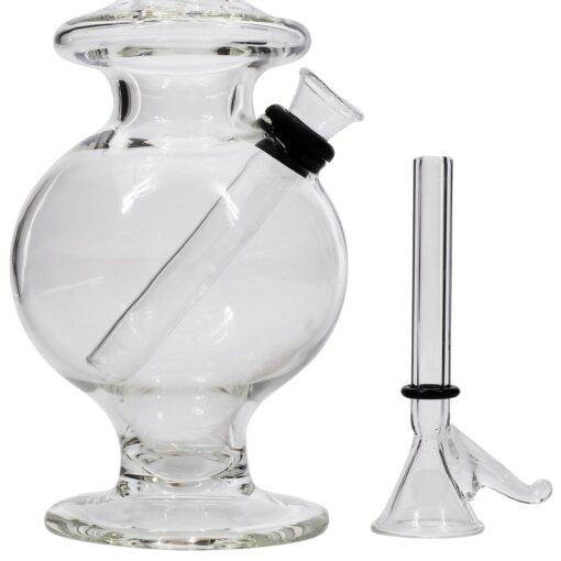 LA Pipes "The Typhoon Twister" Bong with Fumed Color Changing Bubble Design, Front View