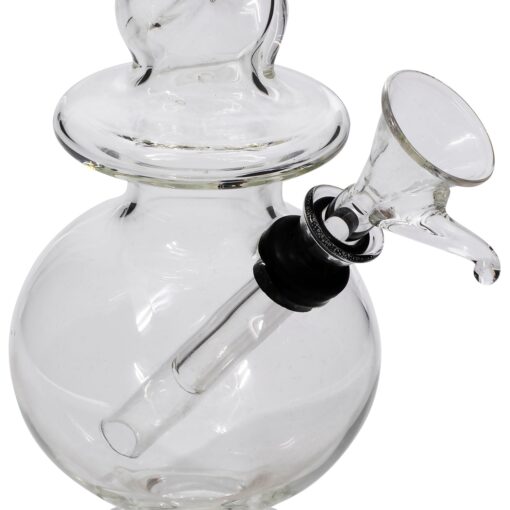 LA Pipes "The Typhoon Twister" Glass Bong, Fumed Color Changing, Bubble Design, Side View