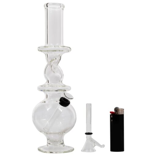 LA Pipes "The Typhoon Twister" Glass Bong, Color Changing, Bubble Design, Front View
