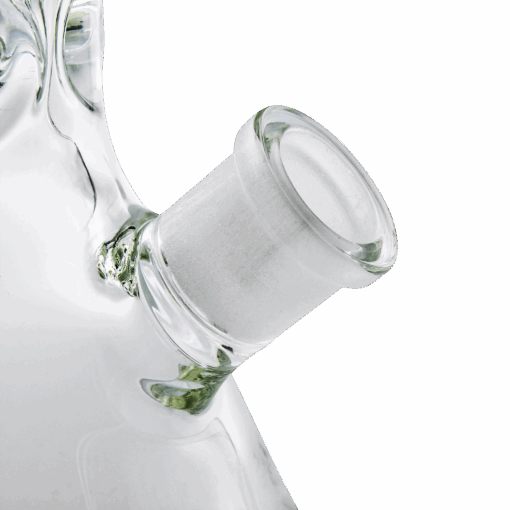 Close-up of LA Pipes Thicc Boy Beaker Bong joint with heavy 9mm borosilicate glass