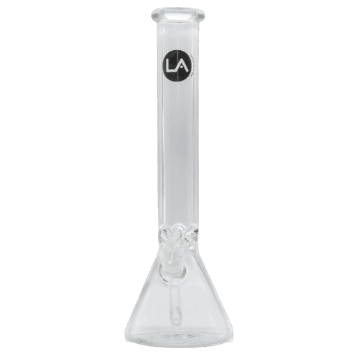LA Pipes "Thicc Boy" 9mm Thick Beaker Bong, 16" Height, 50mm Diameter, Front View