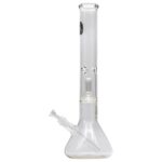 LA Pipes 17" Beaker Bong with Thick Glass and Showerhead Perc, Front View on White Background