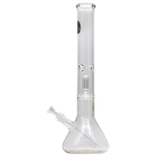 LA Pipes 17" Beaker Bong with Thick Glass and Showerhead Perc, Front View on White Background