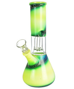 Lava Ombre Beaker Water Pipe, 8" tall, 14mm female joint, front view on white background
