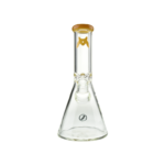 MAV Glass 10" Color Top Beaker Bong in Butter, Front View with Clear Glass and Logo