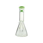 MAV Glass 10" Color Top Beaker Bong in Seafoam with Clear Down Stem - Front View