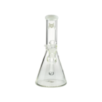 MAV Glass 10" White Color Top Beaker Bong with Clear Glass and Removable Downstem
