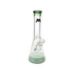 MAV Glass 12" Accent Color Beaker Bong in Black with Clear Glass Downstem, Front View