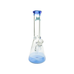 MAV Glass 12" Ink Blue Beaker Bong with 5mm thickness and 44mm diameter, front view on white background