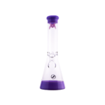 MAV Glass 12" Accent Color Beaker Bong in Purple with Clear Glass and 5mm Thickness