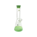 MAV Glass 12" Beaker Bong in Sea Foam with 5mm thickness and 14.5mm joint, front view on white background
