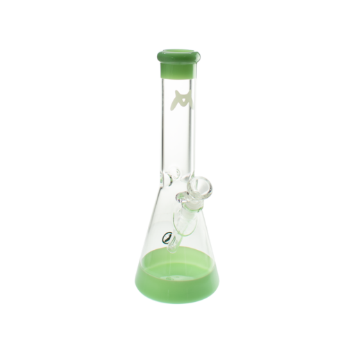 MAV Glass 12" Beaker Bong in Sea Foam with 5mm thickness and 14.5mm joint, front view on white background