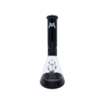 MAV Glass 12" Full Color Black Beaker Bong with 5mm Thickness and 18mm Bowl - Front View