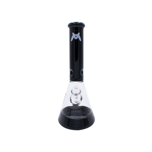 MAV Glass 12" Full Color Black Beaker Bong with 5mm Thickness and 18mm Bowl - Front View