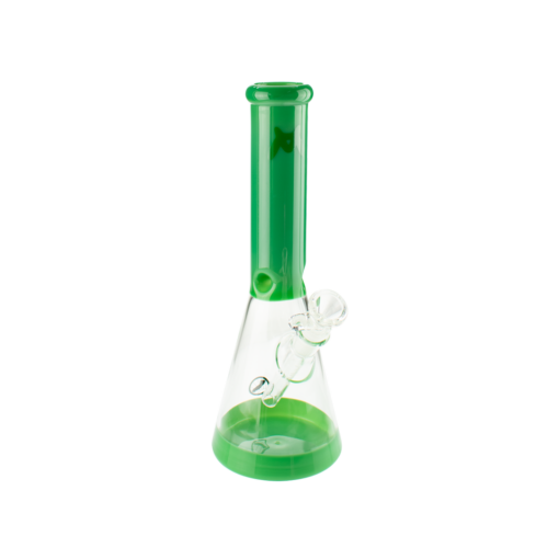 MAV Glass 12" Full Color Beaker Bong in Forest Green with Thick Glass - Front View