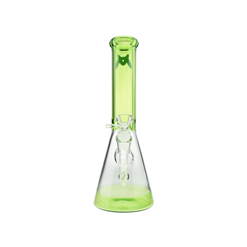 MAV Glass 12" Full Color Beaker Bong in Ooze, 5mm Thick with Deep Bowl - Front View