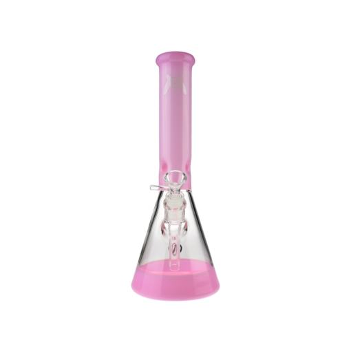 MAV Glass 12" Pink Full Color Beaker Bong with 5mm Thickness and 18mm to 14mm Joint