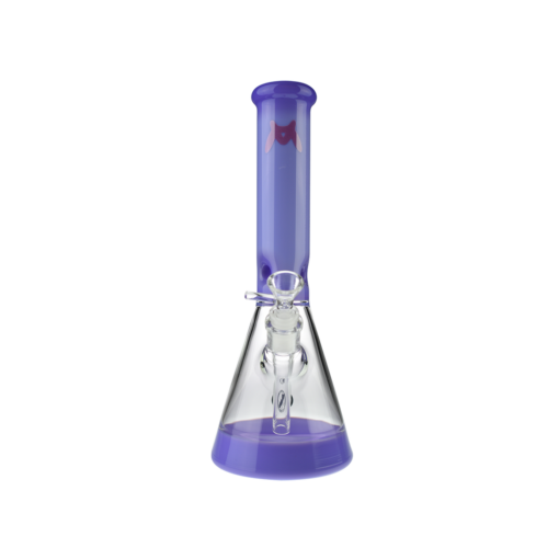 MAV Glass 12" Full Color Beaker Bong in Purple with 5mm Thickness and 18mm to 14mm Joint - Front View