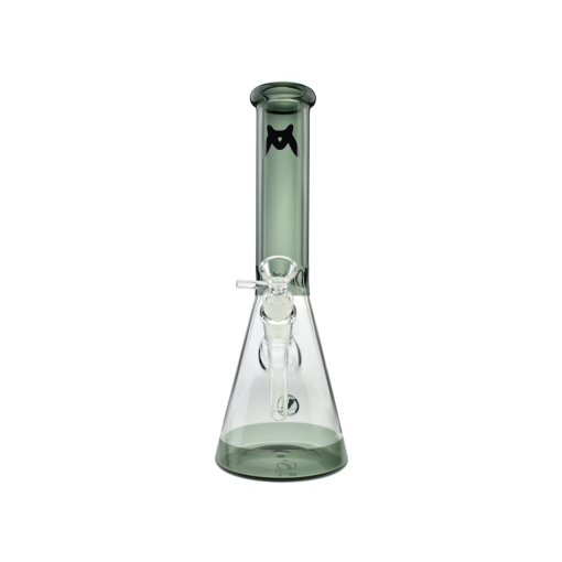 MAV Glass 12" Full Color Beaker Bong in Transparent Black with Thick 5mm Glass - Front View